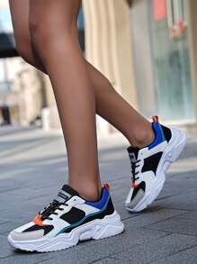 New Mesh Chunky Sneakers, Thick Sole Platform Fashionable Girl's Shoes, Outdoor Non-Slip Lightweight Casual Sport Sneakers For Teenagers - View 2