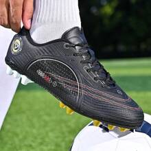 2025 新款推荐青少年、学生、学校、比赛和训练足球鞋，低帮，防滑，适合成人和儿童 - 黑色 - 查看 6