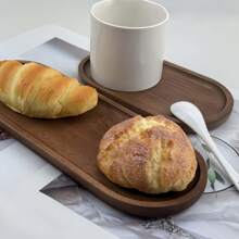 2pcs Elegant Wooden Serving Tray, Breakfast Tray, Wooden Tray, Acacia Wooden Tray, Multifunctional Snack Tray, Cake Tray, Bread Tray, Perfect For Coffee Table Desserts, Cakes& Snacks Ideal For Restaurants & Kitchens, Multi-Purpose, Bathroom Accessories, All Seasons