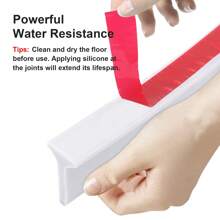 Shower Water Guard, Threshold Water Dam & Barrier, Shower Stopper For Wet & Dry Separation In Bathroom (White) Home Bathroom Decor Summer Back To School - White - View 5