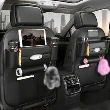 1 szt. PU skórzany organizer na tylne siedzenie samochodu, ochraniacz na oparcie siedzenia samochodu, wisząca torba na oparcie siedzenia samochodu z kieszeniami do przechowywania, uchwyt na kubek i uchwyt na chusteczki, uniwersalny organizer samochodowy do większości samochodów