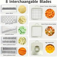 Vegetable Chopper And Spiralizer - Food Chopper With Container, Fruit Slicer, Kitchen Gadgets & Accessories, Home Essentials (16 In 1, White)