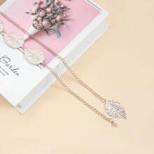 1pc Fashionable Vintage Style Gold Leaf Decor Waist Chain Belt For Dress/Gown - Gold - View 6