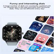 CHAONB 2.01英寸高清大屏智能手表，支持通话、信息预览、运动模式、自定义表盘、天气预报，男女通用设计，包含运动追踪、睡眠监测、健康追踪、蓝牙音乐、蓝牙拍照、社交应用通知、全天候心率监测等功能。