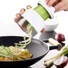 Vegetable Grater Sharpener Round Spiral Slicer Stainless Steel Blade - White - View 8