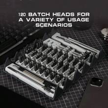 精密螺丝刀套装 128 合 1 SHARDEN 小型螺丝刀套装磁性维修工具套件适用于笔记本电脑、Iphone、手机、PC、MacBook、平板电脑、电脑、电子产品、眼镜、手表 - 灰色 - 查看 4