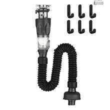 1 件浴室水槽排水管，新型防臭即时排水，适用于面盆、水槽的水平和垂直排水，可扩展排水管，带 6 个粘钩，用于毛巾、沐浴球储存