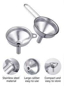 1pc Small Funnels, Stainless Steel Mini Metal Food Funnel, Long Handle Funnel, Perfume Packaging Funnel, Metal Oil Liquid Funnels, Stainless Steel Kitchen Funnel ,With Handle Cooking Funnel, Oil Funnel, Kitchen Funnel, Kitchen Gadgets, It Can Transfer Canned Edible Oil, Juice, Essential Oil, Beans, Salt, Soy Sauce, Red Wine And More,