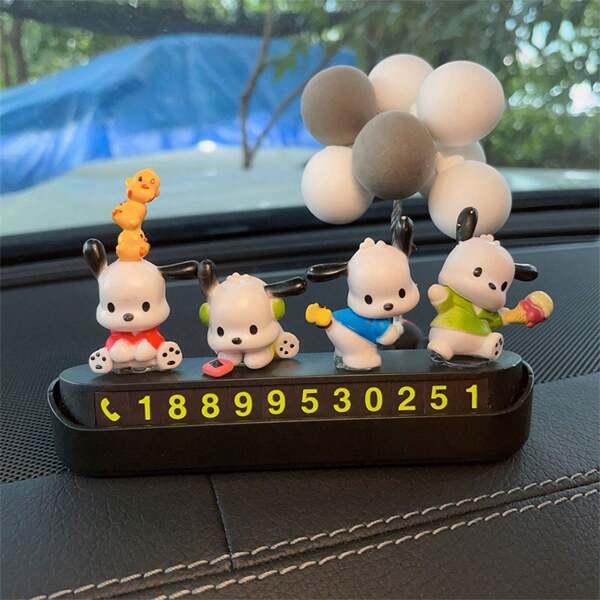 1pc Cute Cartoon Temporary Car Parking Number Plate, Creative Car Decor Accessory