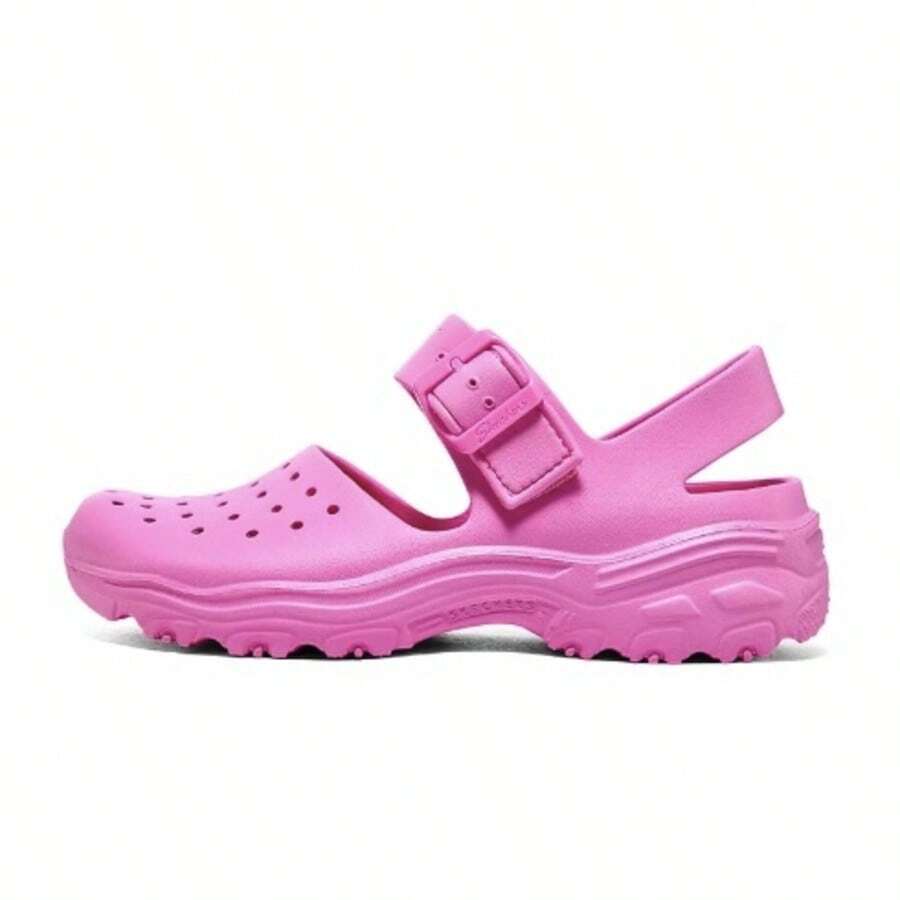 Skechers FOAMIES Damen rutschfeste, verschleißfeste, leichte und bequeme rosa Lochschuhe, geschlossene Zehen Strandlatschen