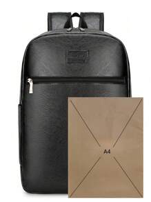 Men's Pu Leather Backpack, Large Capacity Casual Fashion High School University Student Laptop Backpack, Suitable For Teen Summer Casual Outdoor Athletic Or Vacation Travel Or Graduation Gifts Or Birthday Dress Accessories - Multicolor - View 6