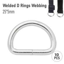 NetHong 10PCS 25*5mm Welded D Rings Webbing And Leather Craft UK Stock~ - Silver - View 9