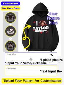 定制您自己的连帽衫运动衫、定制 T 恤、女朋友定制圣诞节/感恩节礼物、个性化男士 T 恤 - 添加您自己的文字/图形（徽章/公司徽标/家庭照片/自拍）来设计您自己的定制印花连帽衫