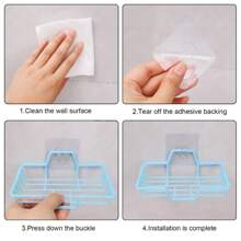 壁挂式塑料肥皂架便携式肥皂盒粘性无需钻孔浴室配件易于安装适用于浴室厨房淋浴墙 - 白色 - 查看 8