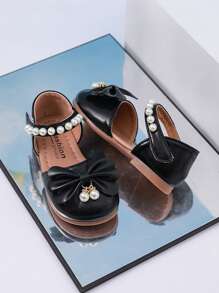 Fashion Versatile Comfortable Breathable Rhinestone Bow Hook And Loop Hollow Girls Student Children Flat Shoes
