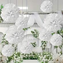 9 Stücke Hochzeitsfeier Deko Papierblumen Kugeln, Bogen Dekorationen, Tischmittelstücke, Deckendekorationen, Partyhintergrund Dekorationen, geeignet für Hochzeitszeremonien, Feste, Partydekoration