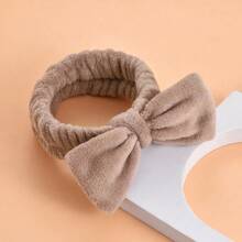 彩色豹纹蝴蝶结头带发饰可爱发带，适合女士、化妆和洗脸家居浴室装饰秋季装饰返校 - 米色 - 查看 13