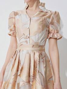 Elegant Party Dress With Jacquard Organza Fabric, Long Dress, Wedding Guest Dress, Prom Dress