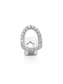 1 pièce Couronne creuse entièrement incrusté de strass, plaqué or. Bijou à dents cool et punk personnalisé pour l'hip-hop, convient pour le port quotidien des hommes et des femmes