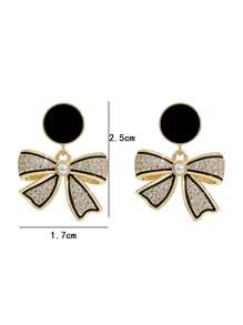 1 Pair Zinc Alloy Rhinestone Inlaid Square Stud Earrings, Gift For Women