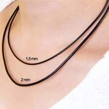 1pc/Lot Black Leather Chain Necklace For Diy Women Men Handmade Braid Rope Long Necklace 40/50/60/70CM Neck Pendant Chain Jewelry Gift