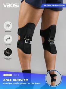 VBOSI 1 Pair Adjustable Knee Brace With Spring Booster Men Women Rebound Stabilizer For Sports Training & Squat Support Gym Accessories Knee Support