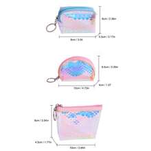 Fish Scale Pattern, Iridescent PVC Coin Purse, Transparent PVC Portable Makeup Bag, Ladies' Mini Lipstick Bag, Small And Cute Coin Purse, Handheld And Convenient Key Bag For Daily Use, Stylish, Compact And Portable Carry-On Bag For Girls. - Multicolor - View 10