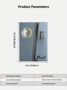 1pc Personalized Customized Name/Initial, PU Leather Cover Thick Inner Pages Smooth Writing + Contrast Color Multi-Functional Office/Meeting Notebook, Record Life With Ceremony Sense, Thick Pages For Endless Writing, Loved By Students And Workers! Practical And Stylish, Not Only Serves As A Notebook, But Also Adds A Romantic, Dreamy Atmosphere And Increases Writing Interest