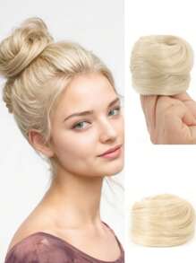 Tóc giả tổng hợp 3 inch búi với dây chun đàn hồi quấn quanh phần sau tóc để kéo dài vòng tóc giả và tạo kiểu cho tóc đen và vàng của phụ nữ, dây buộc tóc đuôi ngựa, dây thun buộc tóc, dây chun buộc tóc, dây buộc tóc - Nhiều màu - Xem 21