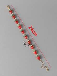1 Stück minimalistisches Frauen Armband mit Erdbeere Charm, Waldstil, vielseitiges Modeaccessoire