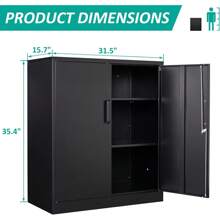Metal Storage Cabinet Locked Steel Cabinet With 2 Adjustable Shelves,Office Cabinet Locking Cabinets,Kitchen Storage Cabinet Metal Locker Small Counter Height Storage Cabinet Cupboard 36"H