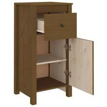 Buffet marron miel 40x35x80 cm bois de pin massif