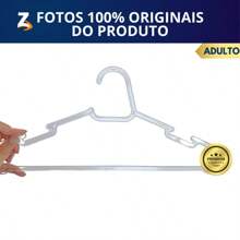 KIT 20 CABIDES CRISTAL Adulto Acrílico Transparente Cabide Reforçado Atacado Organizar Roupas