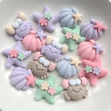 20 piezas de cabujones de resina con diseño de estrellas de mar y conchas serie marina linda para manualidades, decoración y accesorios de joyería DIY -JJ10