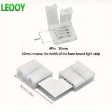leooy LED-Verbinder: 10 mm breite gerade/L-förmige/T-förmige/X-förmige Verbinder, geeignet für 3528/5050 SMD RGB 7-Farben-LED-Leuchtzubehör, lötfreie Clip-Verbinder - lötfreie Adapter-Verbinder