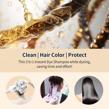 Semi-Permanent Vibrant Hair Color Dye Shampoo, Natural 3 In 1 Hair Color Shampoo,Lasts 3-4 Weeks, Shampoo Champu Para Canas Mujer, Gifts For Parents,500 ML