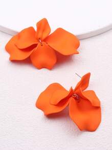 1 paar Boho-stijl bloemenblaadjes kwastjes retro snoepkleur geplooide elegante dames oorbellen