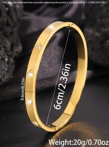 Camhanno 1pc Piece Light Luxury Fashion, High-End Stainless Steel Flower Series Bracelet, Exquisite Craftsmanship, Perfect Presentation, Suitable For Daily/Festival/Banquet/Party - Gold - View 5