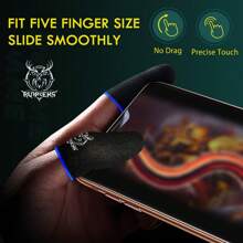 10pcs Carbon Fiber Deer Pattern Mobile Game Finge Gloves, For Pro Gamer Sweatproof Anti-Slip Anti-Sweat Absorbent Sensitive Silky Touch Screen Finger Sleeve Gaming Finger Cots