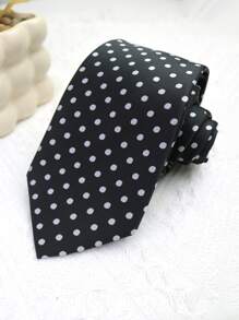 1pc Polka Dot Casual Polyester Clip-On Necktie, Versatile For Dress-Up & Everyday Wear, Unisex Men Necktie - Multicolor - View 4