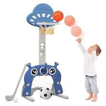 Canasta De Basquetbol Y Portería Infantil 3 En 1 Golf y Futbol - Azul - Ver 6