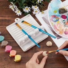 1pc Paint Brush Holder With 4 Slots, DIY Art Brush Organizer, Watercolor Palette, Watercolor Acrylic Oil Painting Brush Stand, Painting Brush Rack For School Supplies