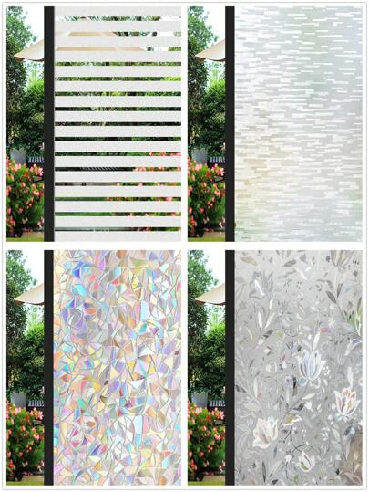 1Roll Privacy Window Film Self-Adhesive Privacy Film Opaque No Glue Anti UV Decorative Stain Glass Film Window Covering Frosted Window Film Gifts Birthday Graduation Room Decor Home Decor Wall Decor Bathroom Decor Bedroom Decor Room Decoration Stuff Living Room Decor House Decor Home Decor Living Room Wall Art Wall Paper Stickers