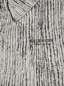 男童春秋条纹衬衫外套，背面字母刺绣，简约时尚，轻松搭配牛仔裤，打造休闲街头风 - 白色 - 查看 4