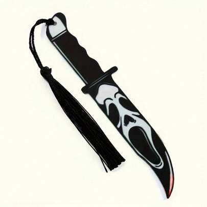 1 pièce Marque-page Cri, Marque-page à franges en couteau de terreur en acrylique, Marque-page personnalisé pour la lecture, cadeau d'Halloween, série de films d'horreur, convient aux amateurs de livres, à la famille et aux amis, fournitures scolaires, retour à l'école