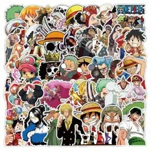 ONE PIECE 50PCS One Piece Anime Cartoon Stickers Cool Decal Decoration DIY Phone Suitcase Laptop Fridge Wall Graffiti Sticker Gift,School Supplies,Back To School