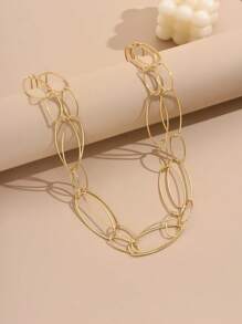 1pc Glamorous Exaggerated Hollow-Out Long Necklace For Women