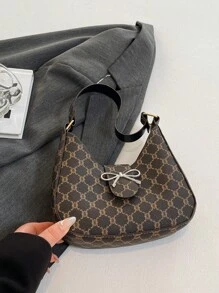 2025春季新款时尚休闲百搭单肩斜挎包，别致轻盈奢华小众设计女士腋下包 - 棕色 - 查看 7