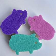 4pcs Cute Cartoon Pig Three Layer Dishwashing Sponge, Cleaning Sponge, Dishwashing Cloth, Kitchen Brush, Random Color,Multi-Purpose Dish Brush,2025 New Style