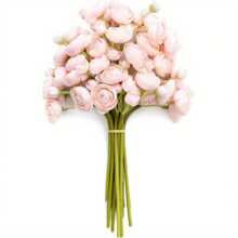 36Pcs Ranunculus Artificial Flower, Faux Mini Ranunculus Flowers For DIY Bouquet, Bulk Fake Wedding Filler Flowers For Centerpieces Arrangements Bridal Shower Decorations - 淺粉色 - 查看 1